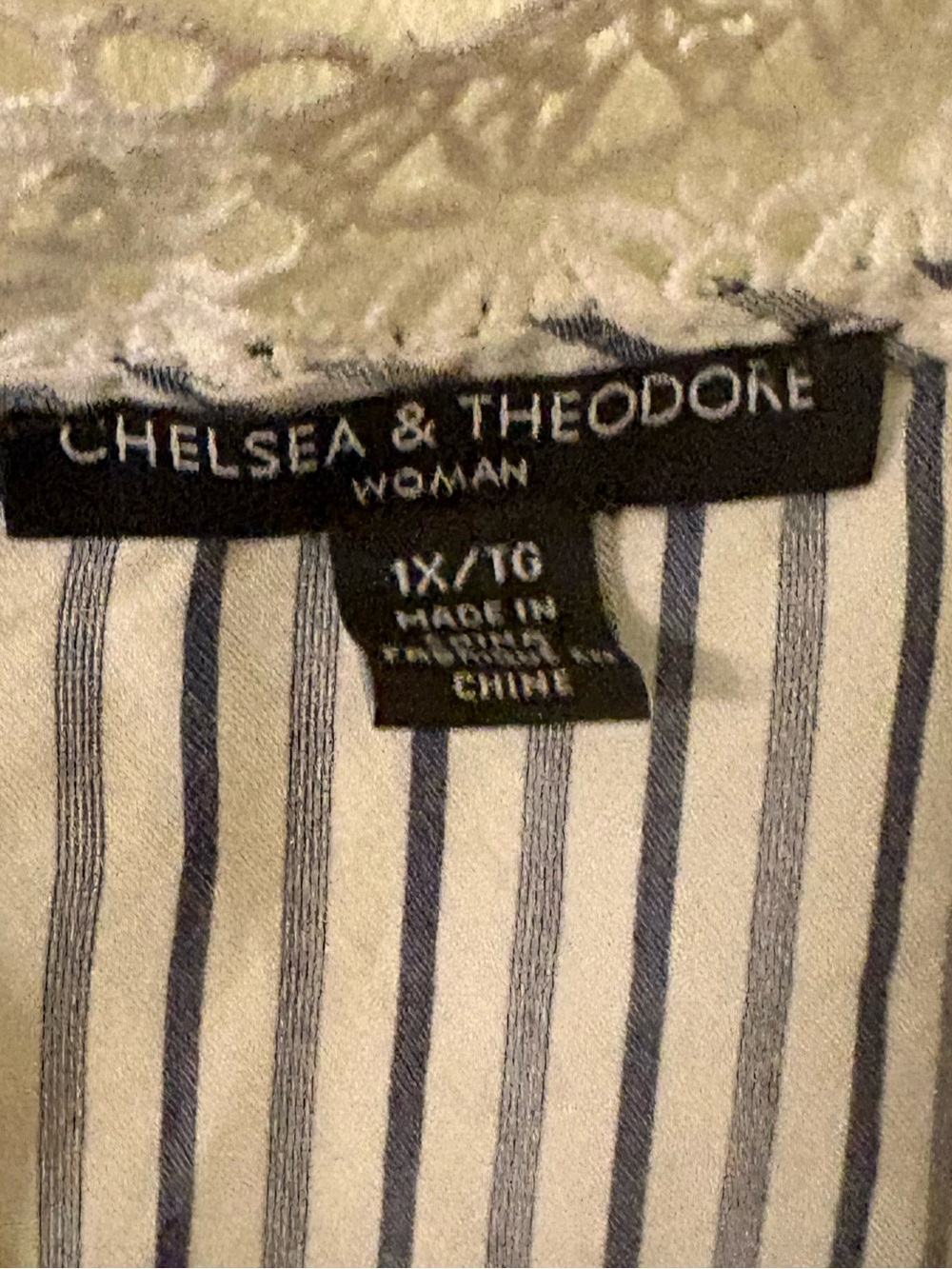 Striped Blouse with Lace Accents - Picture 3 of 3